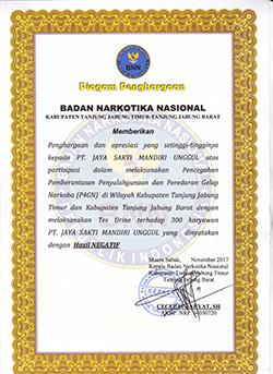 Piagam Penghargaan BNN