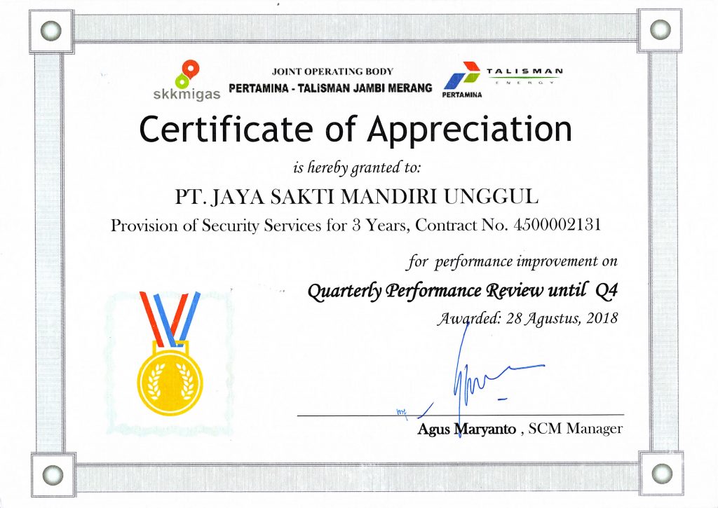 JOB Talisman Provision of Security for 3 Years